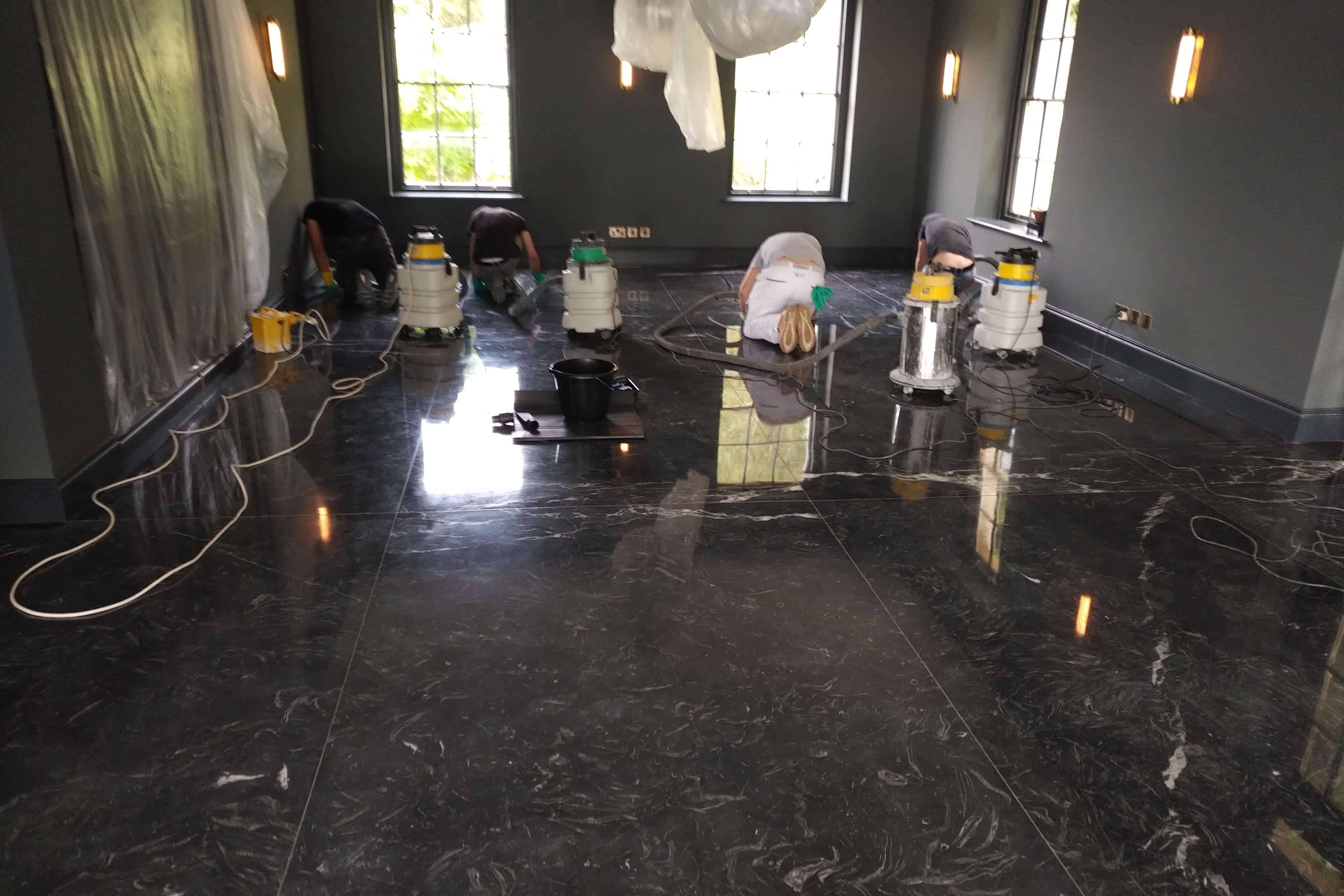 Nero Marquina Marble Floor Restoration
