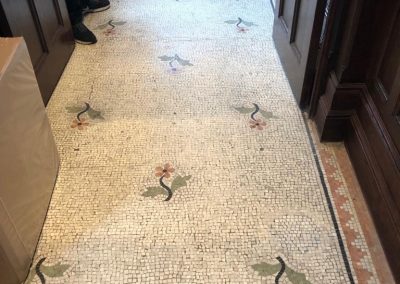 Marble mosaic floor restoration