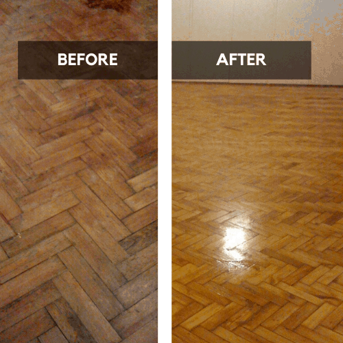 20 years old wooden floor restoration
