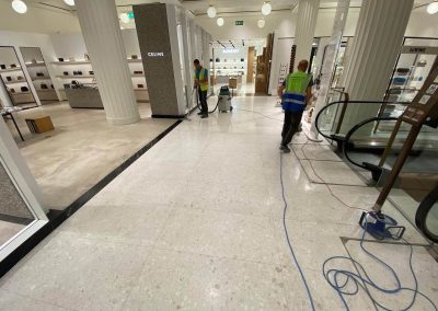 Restoration of 2500 square meters of white terrazzo floor