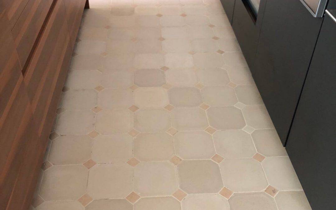 Clean limestone floor