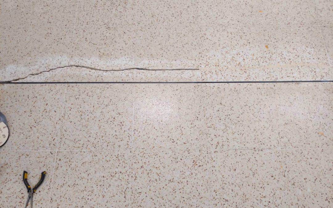 Terrazzo floor cracks repair